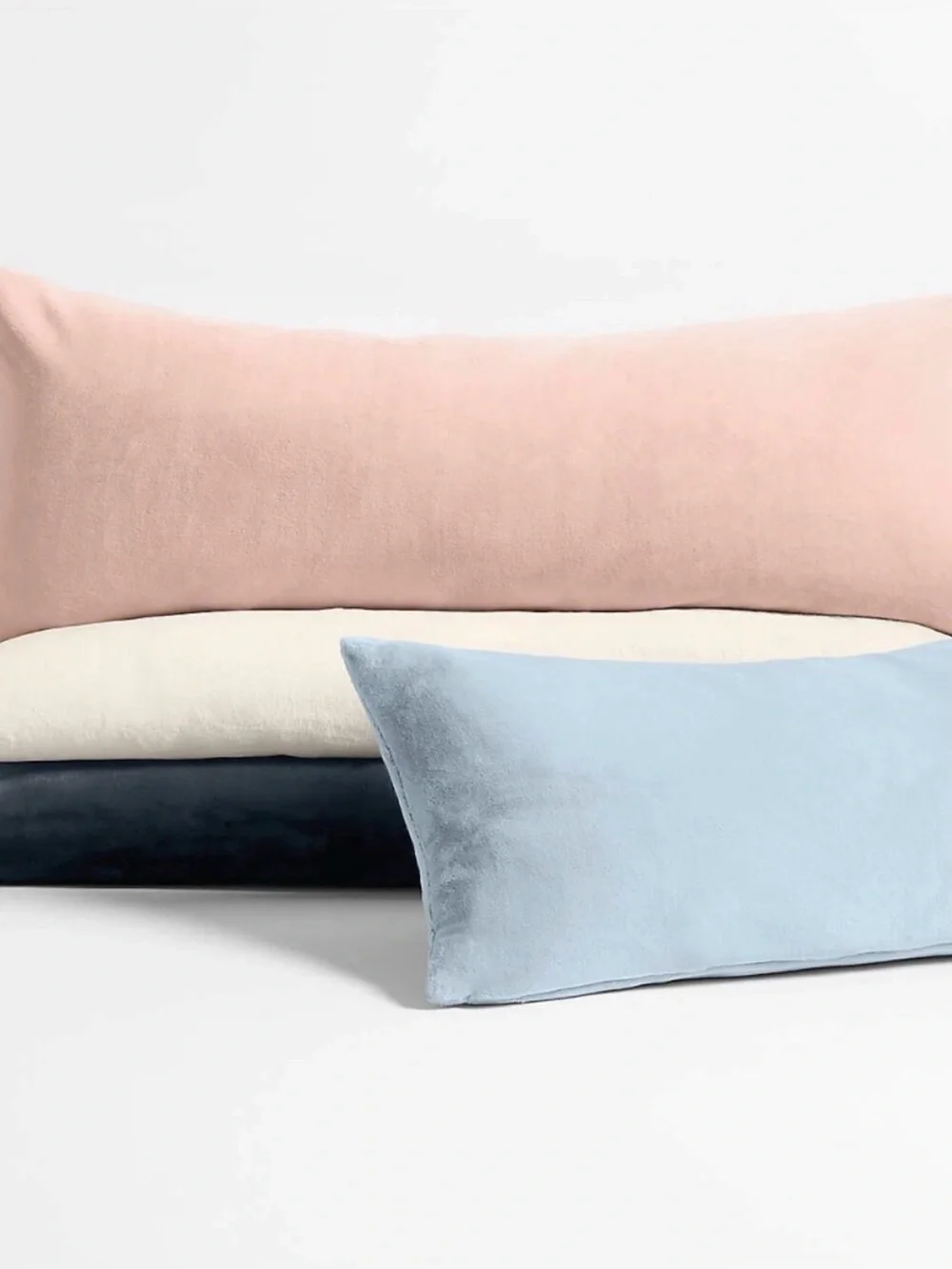 Crate & Barrel Indigo Blue Fuzzy Furry Soft Plush 54x20 Long Body Pillow Cover